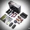 Kit d’alarme voiture INTU ALARM avec télécommandes modernes, démarrage sans clé, protection antivol, câblage multicolore et installation facile. Sécurisez votre véhicule avec une alarme fiable et professionnelle.