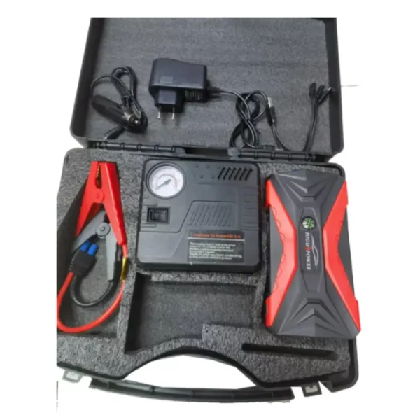 Nouveau projet Kit d'Urgence Auto 4-en-1 : Booster de Batterie, Compresseur d'Air et Powerbank Haute Capacité